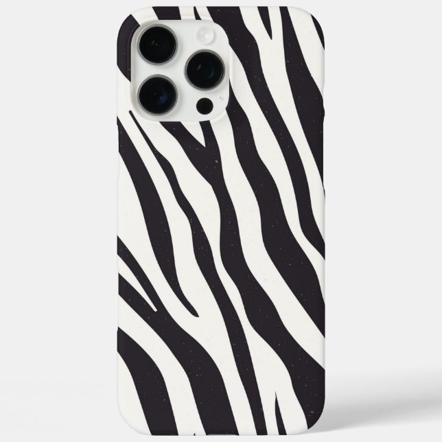 16 Pro Max Funda para iPhone con rayas de cebra – Patrón negr (Reverso )