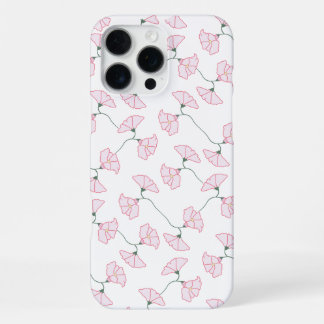 16 Pro Max Funda para iPhone de flores de enredadera rosadas