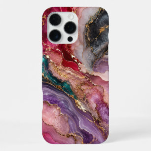 16 Pro Max Funda para iPhone de mármol rosa amatista