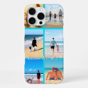 16 Pro Max Funda para iPhone de texto personalizado y collage