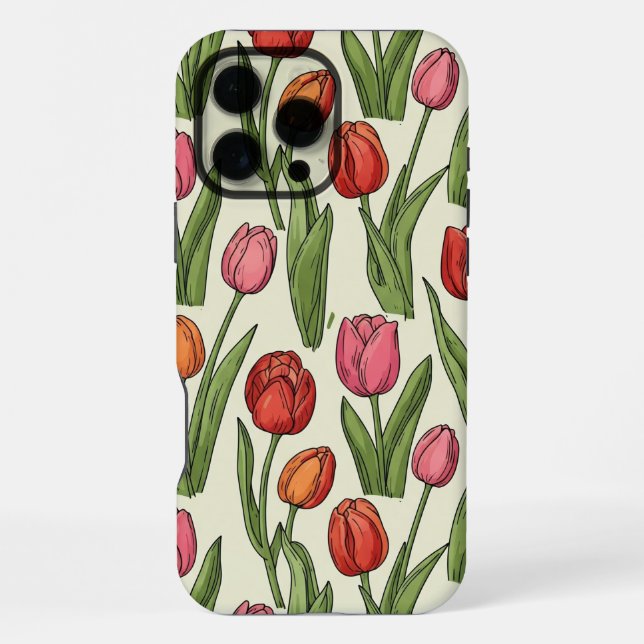 16 Pro Max Funda para iPhone de tulipanes (Reverso )
