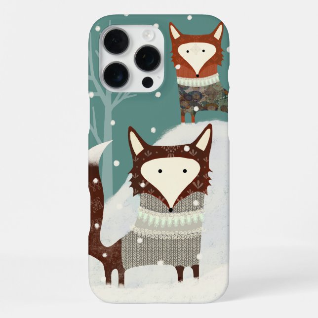 16 Pro Max Funda para iPhone de Zorros Lindos (Reverso )