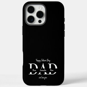 16 Pro Max Funda para iPhone del Día del Padre con nombres de