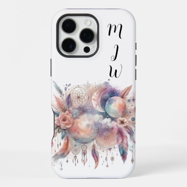 16 Pro Max Funda para iPhone / iPad Boho Celestial Feather (Reverso )