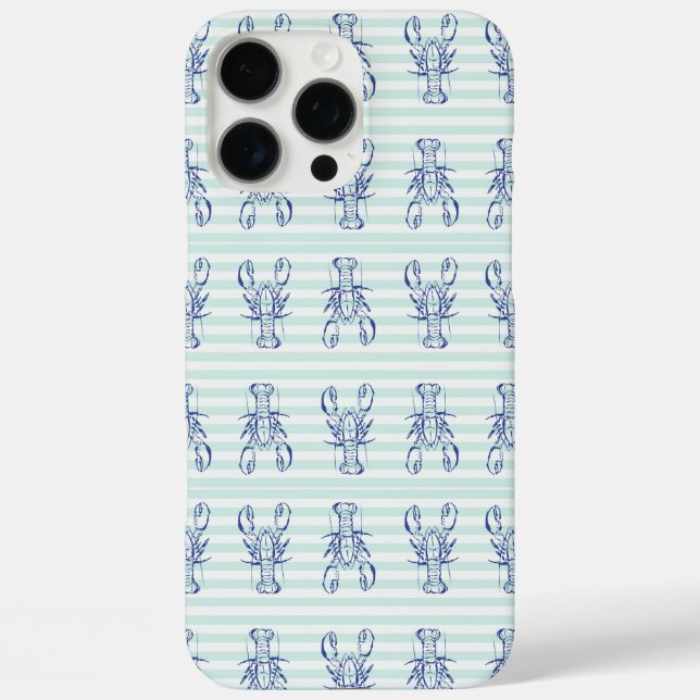 16 Pro Max Funda para iPhone / iPad de langostas azules (Reverso )
