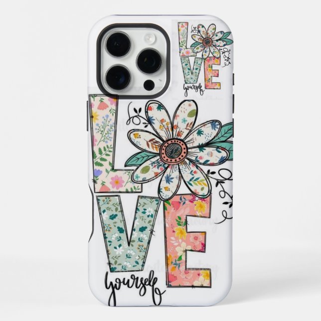 16 Pro Max Funda para iPhone / iPad LOVE MULTY FLOWERS (Reverso )