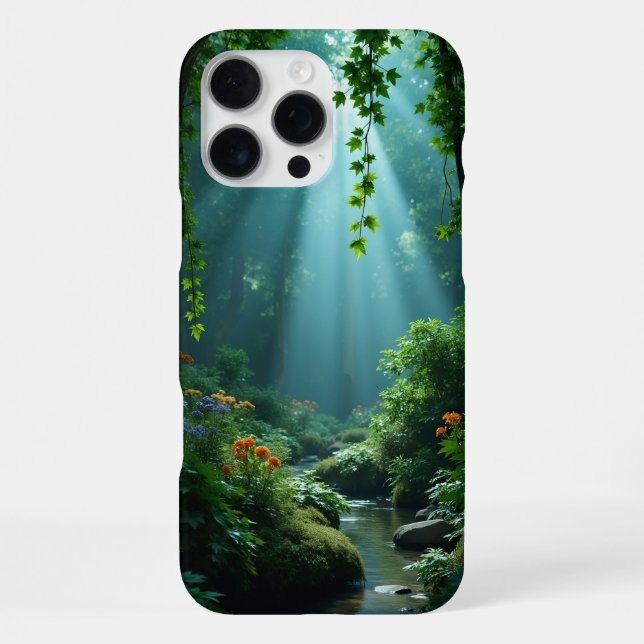 16 Pro Max Funda para iPhone Tranquil Forest Stream (Reverso )