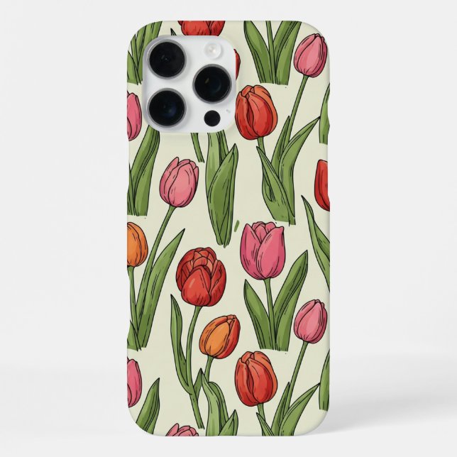 16 Pro Max Funda para iPhone Tulipanes (Reverso )