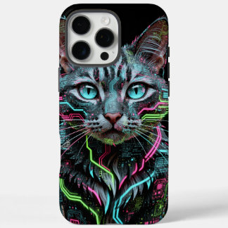 16 Pro Max Funda para teléfono Iphone Gato Cibernético