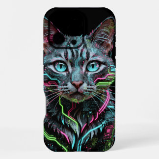 16 Pro Max Funda para teléfono Iphone Gato Cibernético