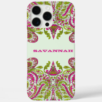 16 Pro Max Funda personalizada Damask para iPhone de color ro