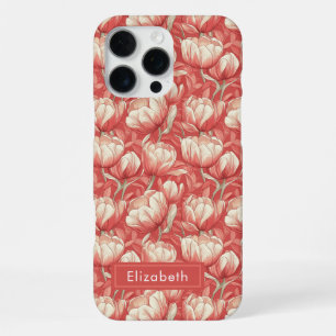 16 Pro Max Funda personalizada para iPhone clásica de tulipán