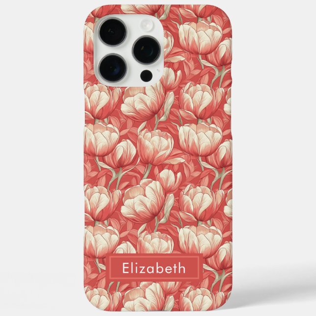 16 Pro Max Funda personalizada para iPhone clásica de tulipán (Reverso )