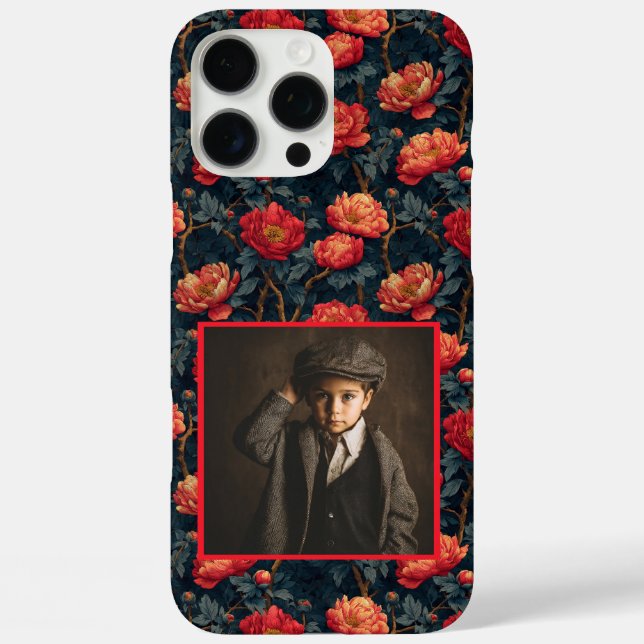 16 Pro Max Hermosas Peonías Foto Personalizada Funda iPhone (Reverso )