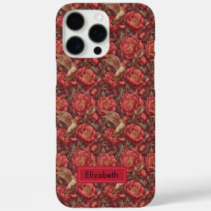 16 Pro Max Hermosas Peonías Funda para Iphone con Nombre Pers