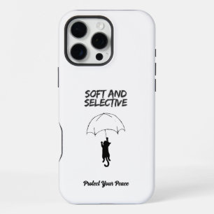 16 Pro Max Suave y Selectivo – Funda para iPhone Cat con Text