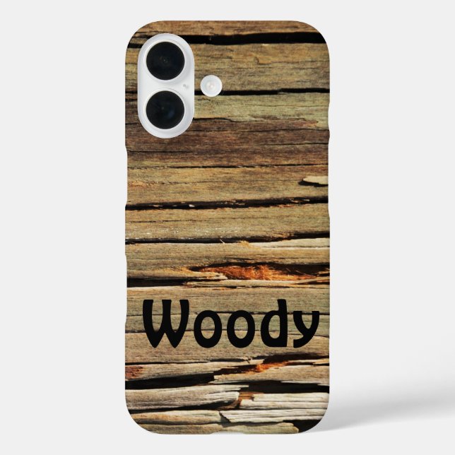 16 Su Personalizado Rustic Wood Funda para iPhone 6/6 (Reverso )