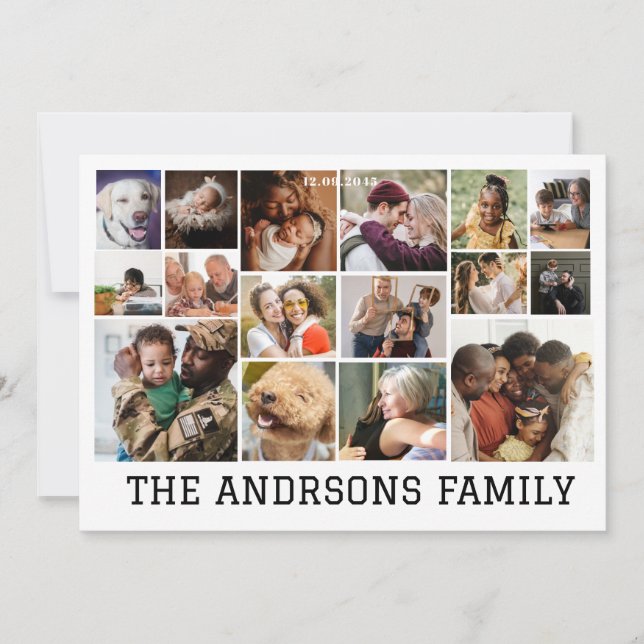 16 tarjeta de vacaciones familiares de collage de  (Anverso)