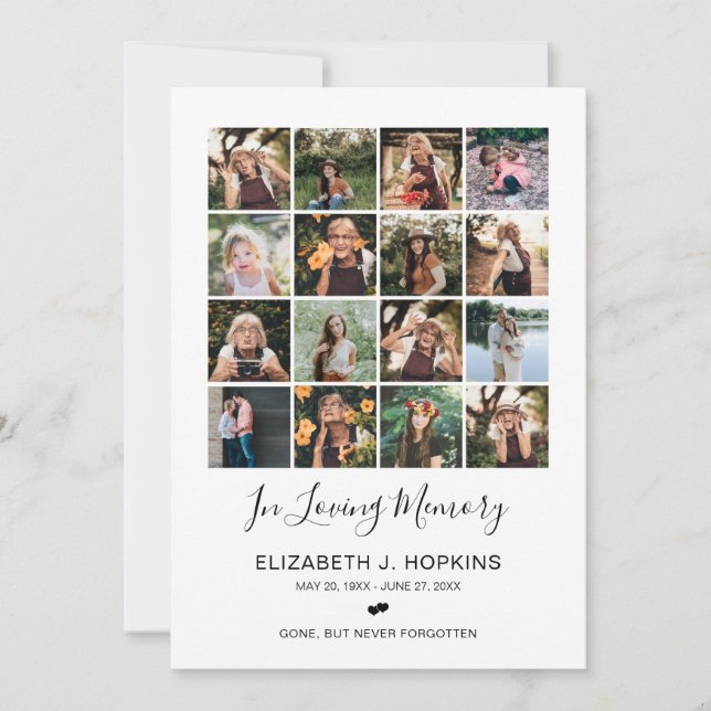 16 tarjetas de Collage de fotos para la oración en (Anverso)