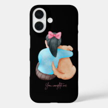Vista trasera de humano y perro: Funda para iPhone
