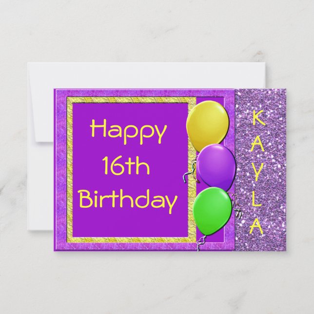 16a. Invitación de cumpleaños PERSONALIZADA (Anverso)