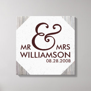 16x16 Boda de lienzo envuelto de madera de campo