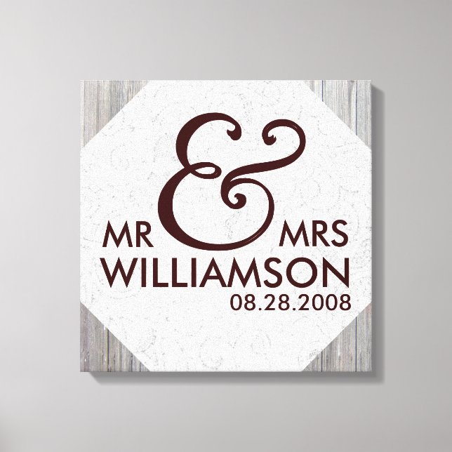 16x16 Boda de lienzo envuelto de madera de campo (Anverso)