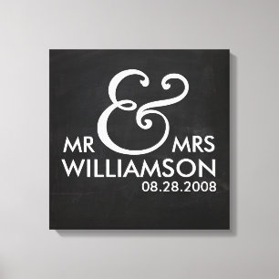 16x16 Chalkboard Boda de lienzo envuelto arte de f