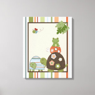 16x20 Nursera de Arte de tela Imprimir tortuga Lag