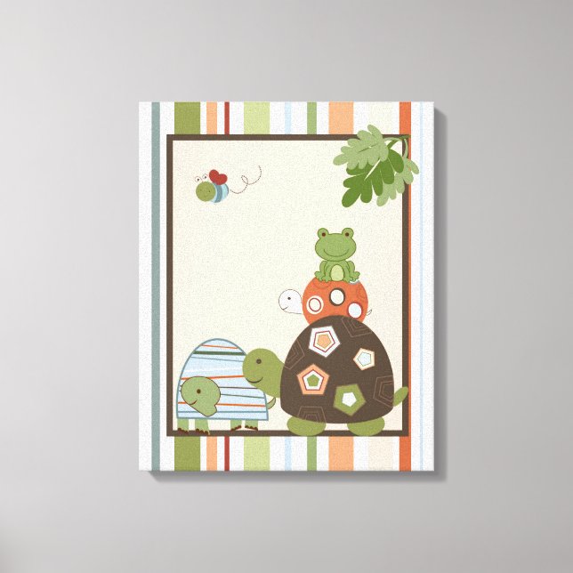 16x20 Nursera de Arte de tela Imprimir tortuga Lag (Anverso)