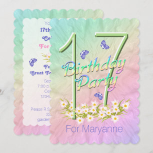 17.ª fiesta de cumpleaños - Invitación al jardín d