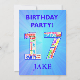 17.ª invitación a fiesta de cumpleaños Añadir un n