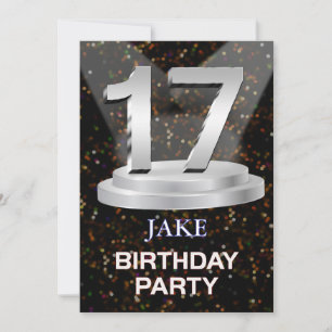 17.ª invitación a fiesta de cumpleaños Añadir un n