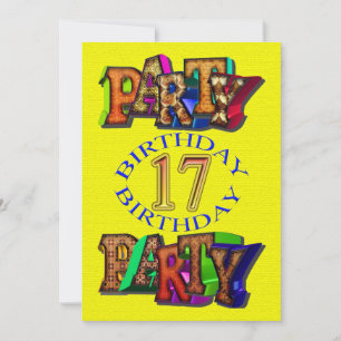 17.ª invitación a la fiesta de cumpleaños
