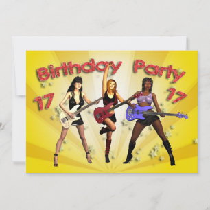17.ª invitación a la fiesta de cumpleaños con una