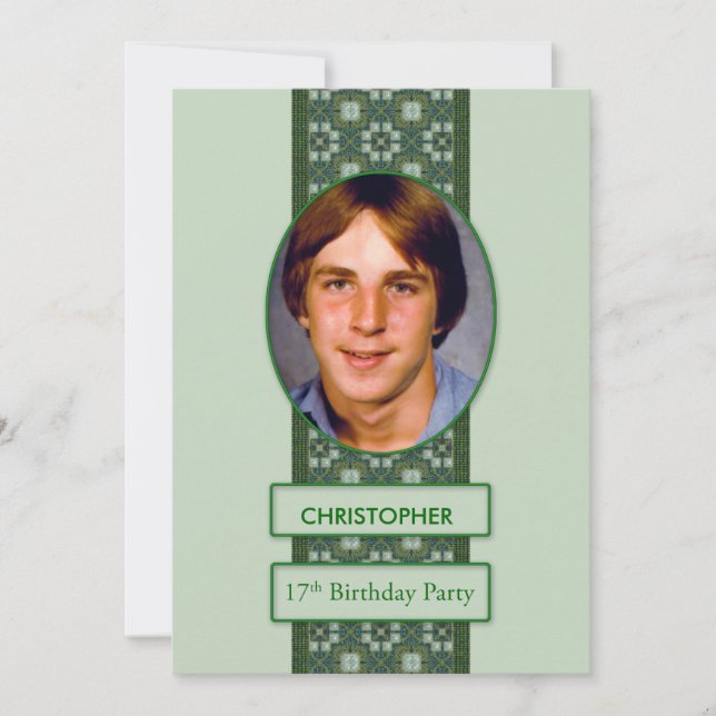 17.ª Invitación a la fiesta de cumpleaños + nombre (Anverso)