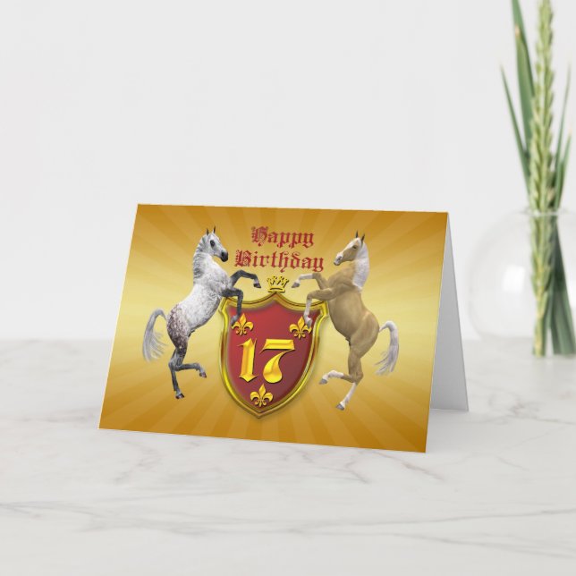 17.ª tarjeta de cumpleaños con escudo de armas (Anverso)