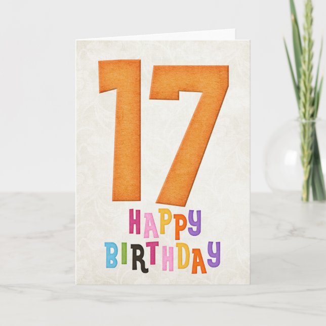 17.ª Tarjeta de cumpleaños feliz diseño 3 (Anverso)