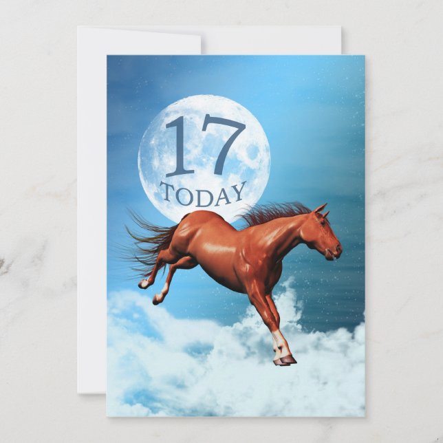 17.º cumpleaños Invitación a caballo de Espíritu (Anverso)