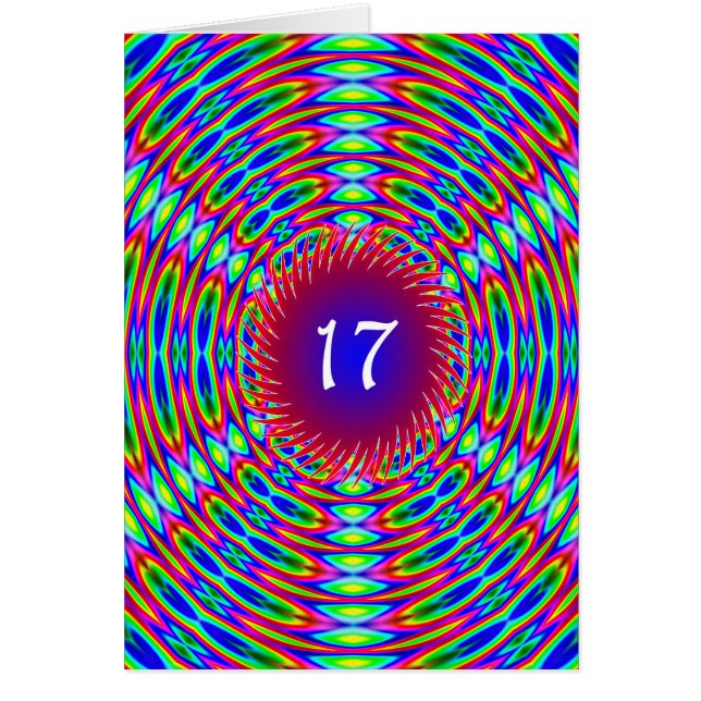 17.º Cumpleaños Resumen Trippy Swirls (Frente)