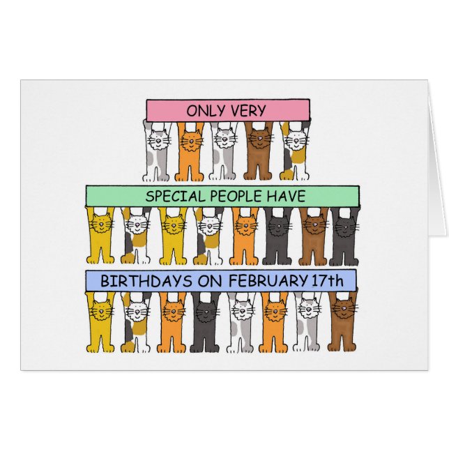 17 de febrero 17 Gatos Cute Personalizados (Anverso (Horizontal))