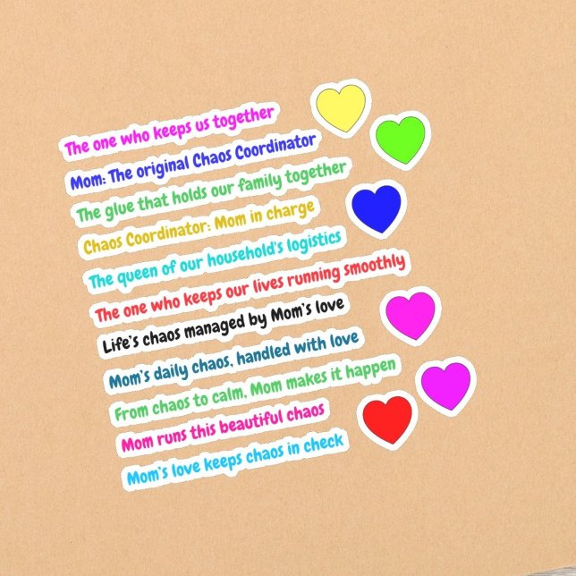 17 PCS - Pegatinas Coordinadores Del Caos Para Mam (funny Chaos Coordinator stickers)