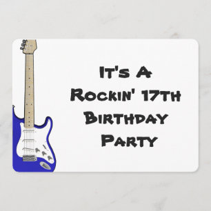 17mo Guitarra de la invitación del cumpleaños,