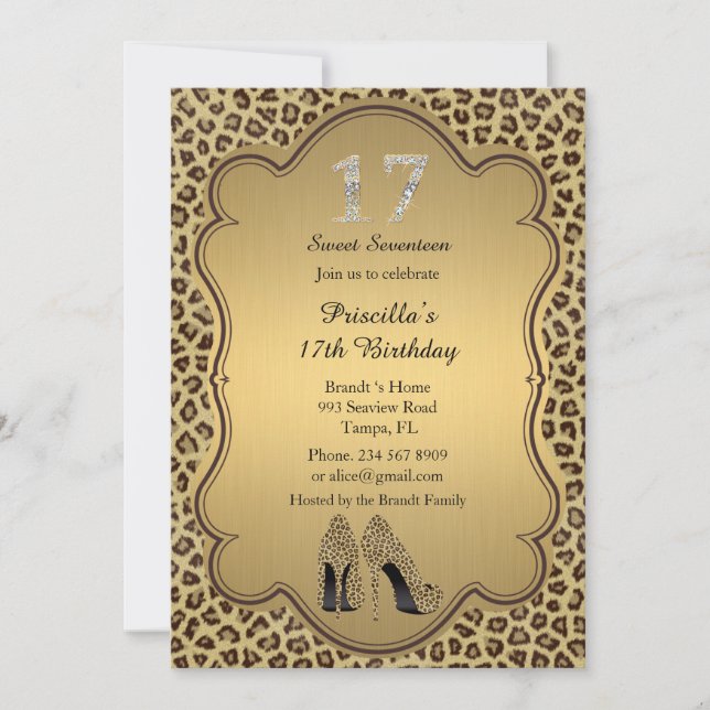17mo Invitación del cumpleaños, diamantes de los (Anverso)