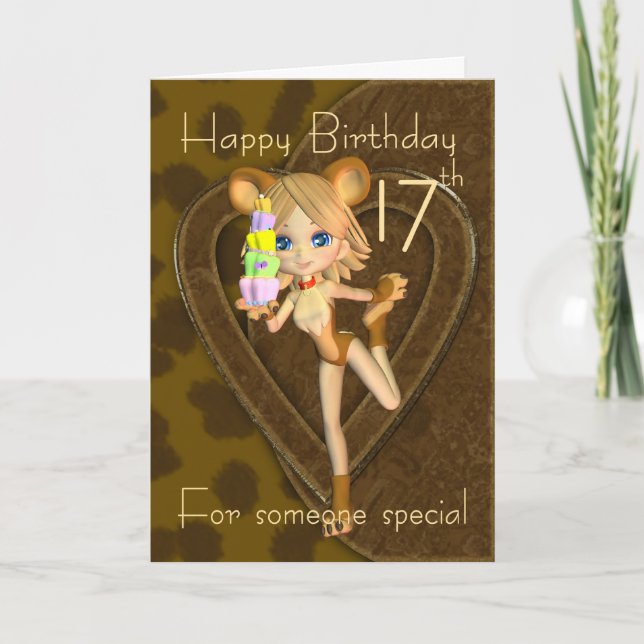 17mo Tarjeta de cumpleaños, colección del animal (Anverso)