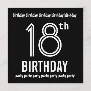 18ª fiesta de cumpleaños invita a plantilla blanca