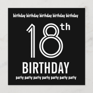 18ª fiesta de cumpleaños invita a plantilla blanca