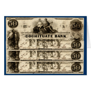 1853 Cochituate 50 Dólares Nota