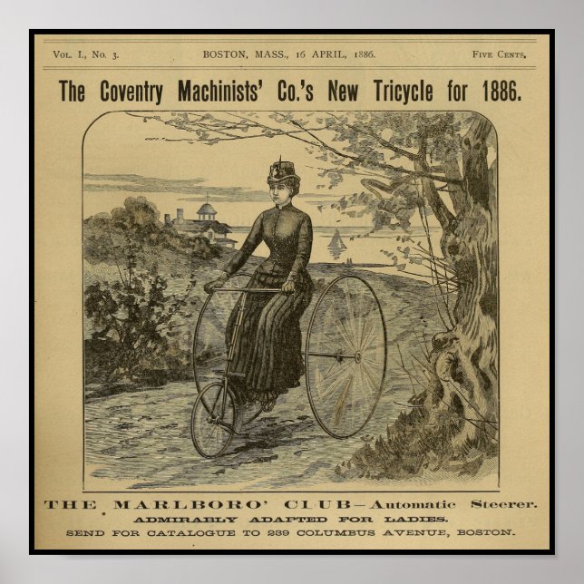 1886 Poster de Arte Ad Art de la Revista de Bicicl (Frente)