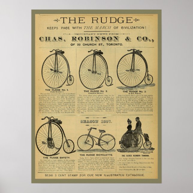 1886 Poster de arte de la revista Vintage High Whe (Frente)